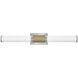 Zevi LED 29 inch Polished Nickel with Lacquered Brass Vanity Light Wall Light, Vertical