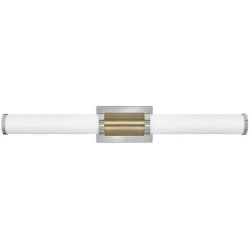 Zevi LED 29 inch Polished Nickel with Lacquered Brass Vanity Light Wall Light, Vertical