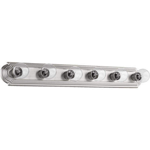 Stepped 6 Light 36 inch Satin Nickel Vanity Light Wall Light