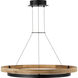 Sean Lavin Grace LED 35.8 inch Textured Black and Teak Wood Outdoor Chandelier