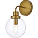 Hanson 1 Light 9 inch Brass Bath Sconce Wall Light