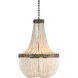 Hedy 3 Light 22 inch Pyrite Bronze/Cream/Gray Chandelier Ceiling Light, Marjorie Skouras Collection