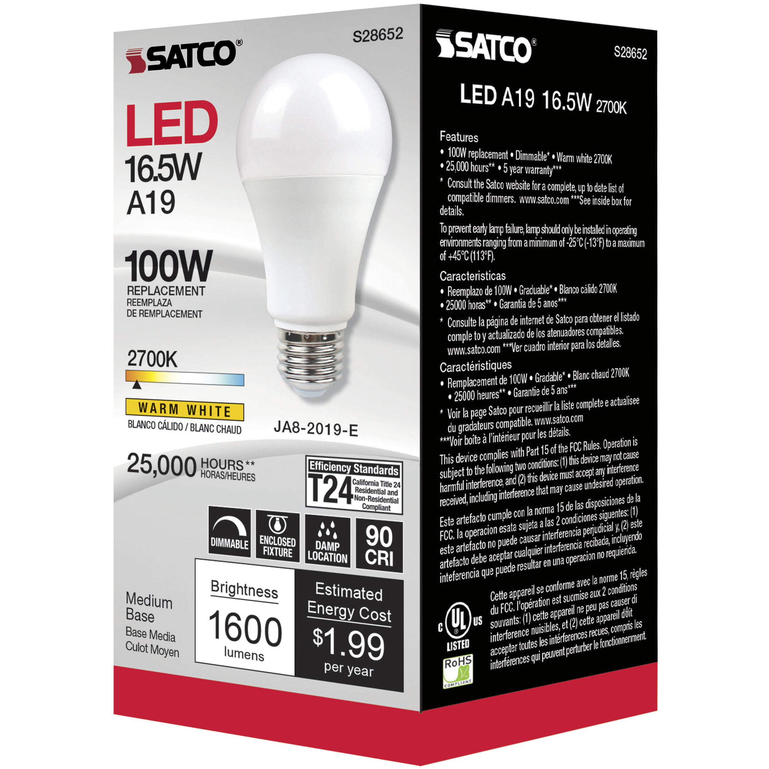 Lumos LED Medium 16.50 watt 120 2700K Light Bulb