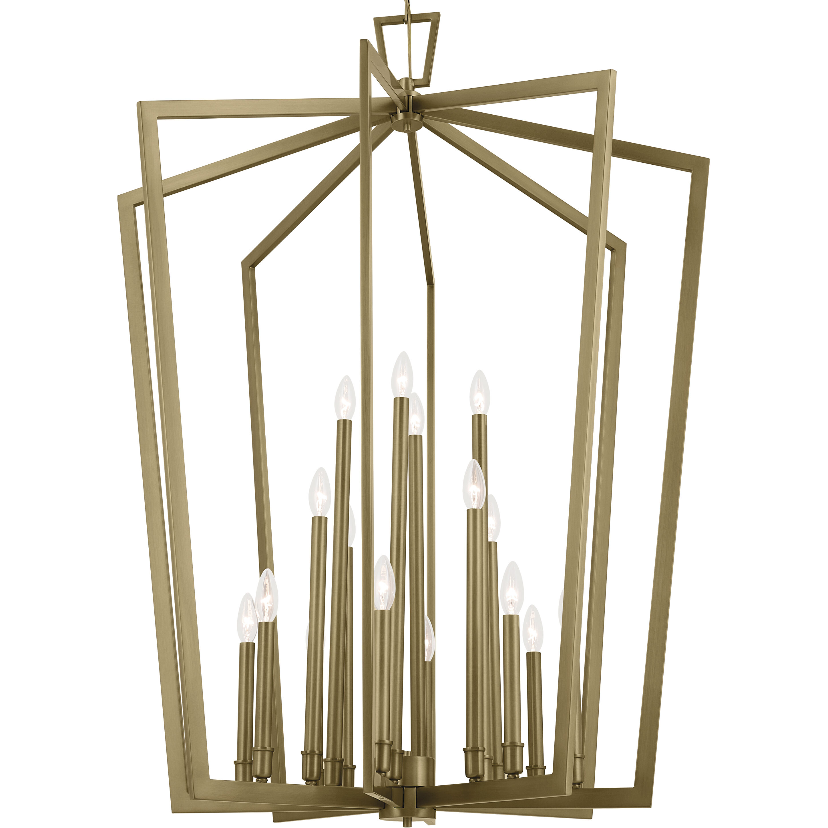 Abbotswell 16 Light Natural Brass Pendant Ceiling Light
