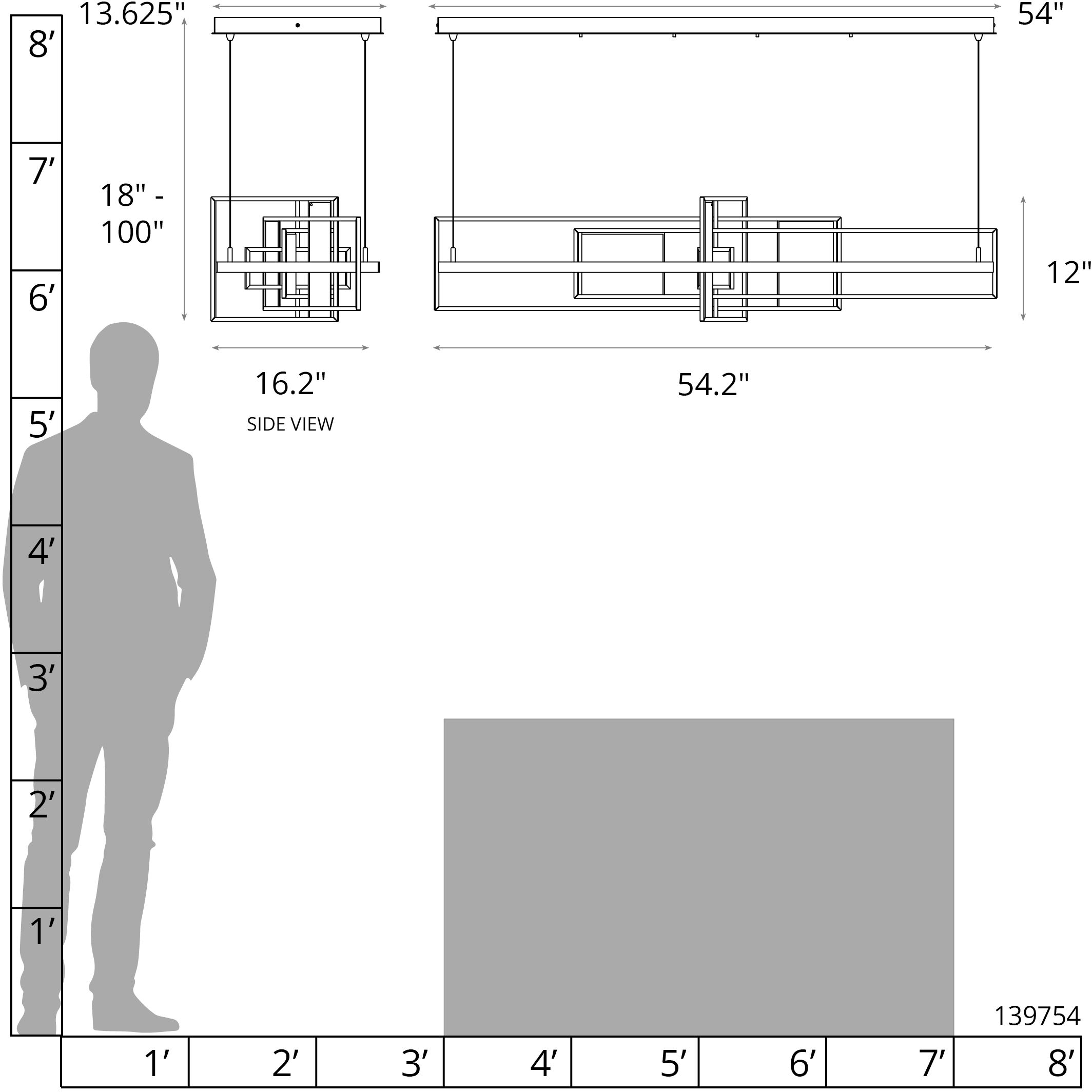 Summer LED 54.2 inch Sterling and Soft Gold Pendant Ceiling Light in Sterling/Soft Gold
