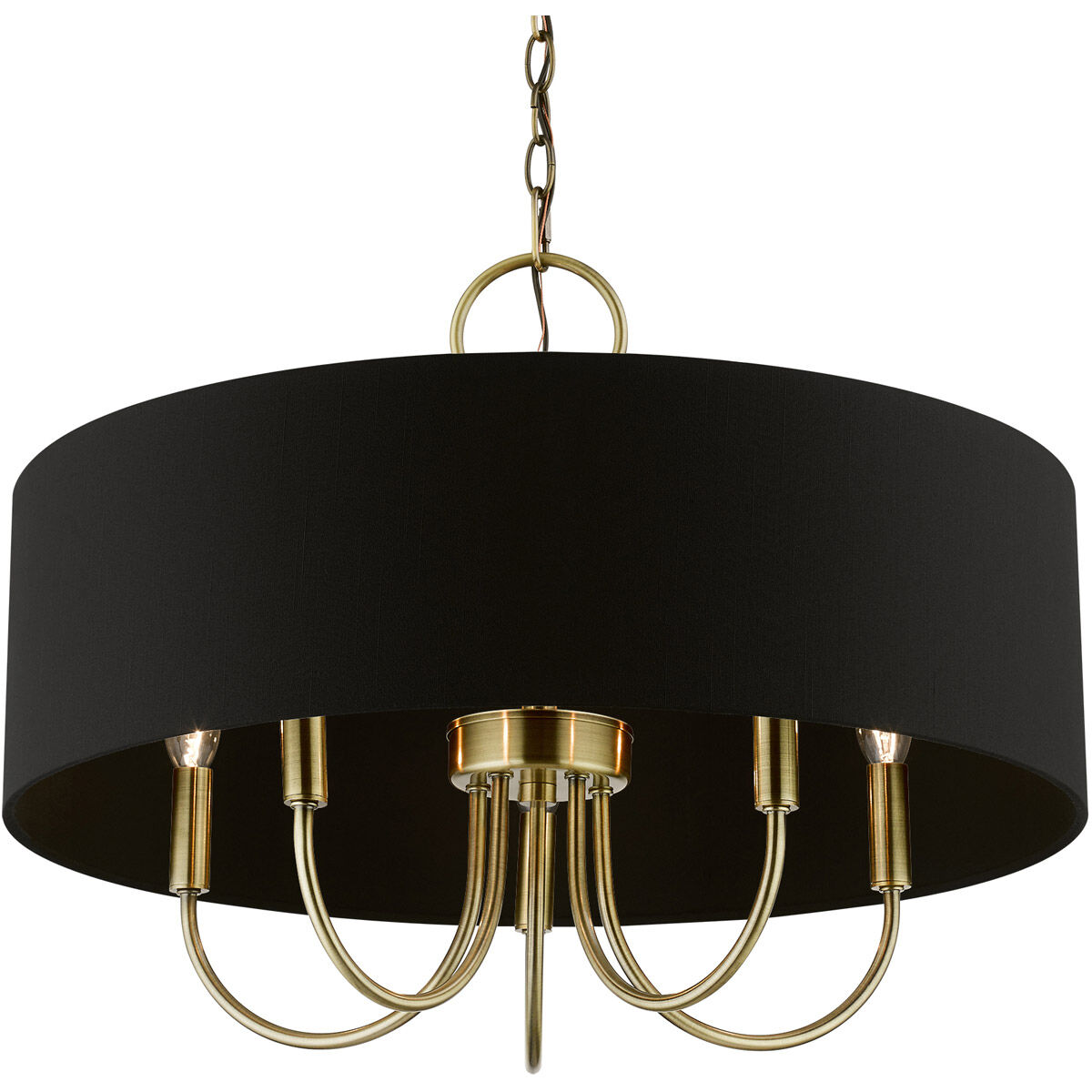 Huntington 5 Light 23 inch Antique Brass Pendant Chandelier Ceiling Light