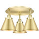 Ballston Urban 3 Light 19.75 inch Satin Gold Flush Mount Ceiling Light