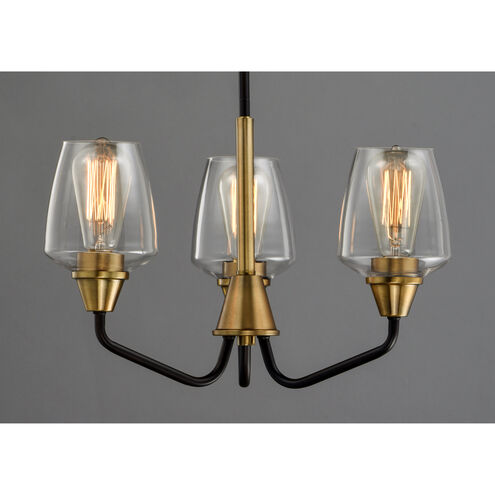 Goblet 3 Light 19 inch Bronze/Antique Brass Mini Chandelier Ceiling Light in Bronze and Antique Brass