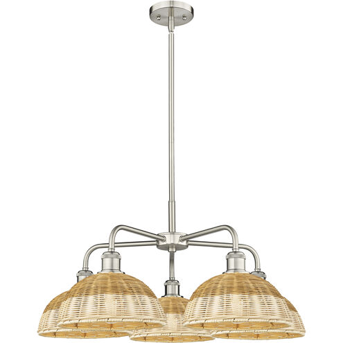 Ballston Bristol Natural II 5 Light 27.5 inch Satin Nickel Chandelier Ceiling Light