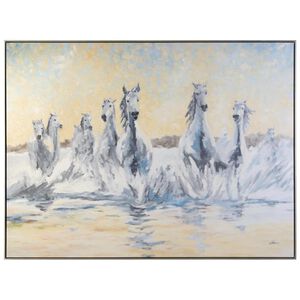 Jackie Ellens' Wild Horses in Southern France 73 X 55 inch Animal Art