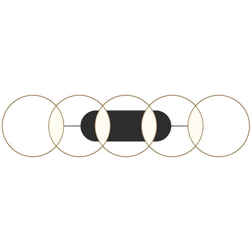 Maestro Linear Pendant Ceiling Light in Black and Gold