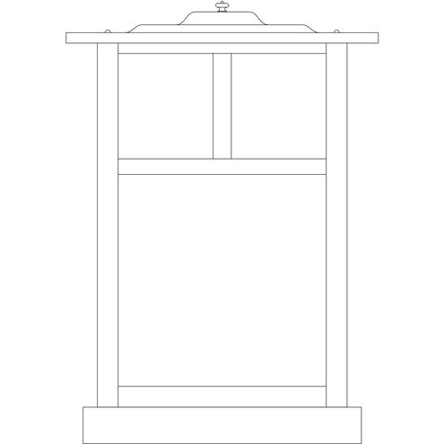 Mission 1 Light 23.25 inch Satin Black Outdoor Column Mount in Cream, T-Bar Overlay, T-Bar Overlay