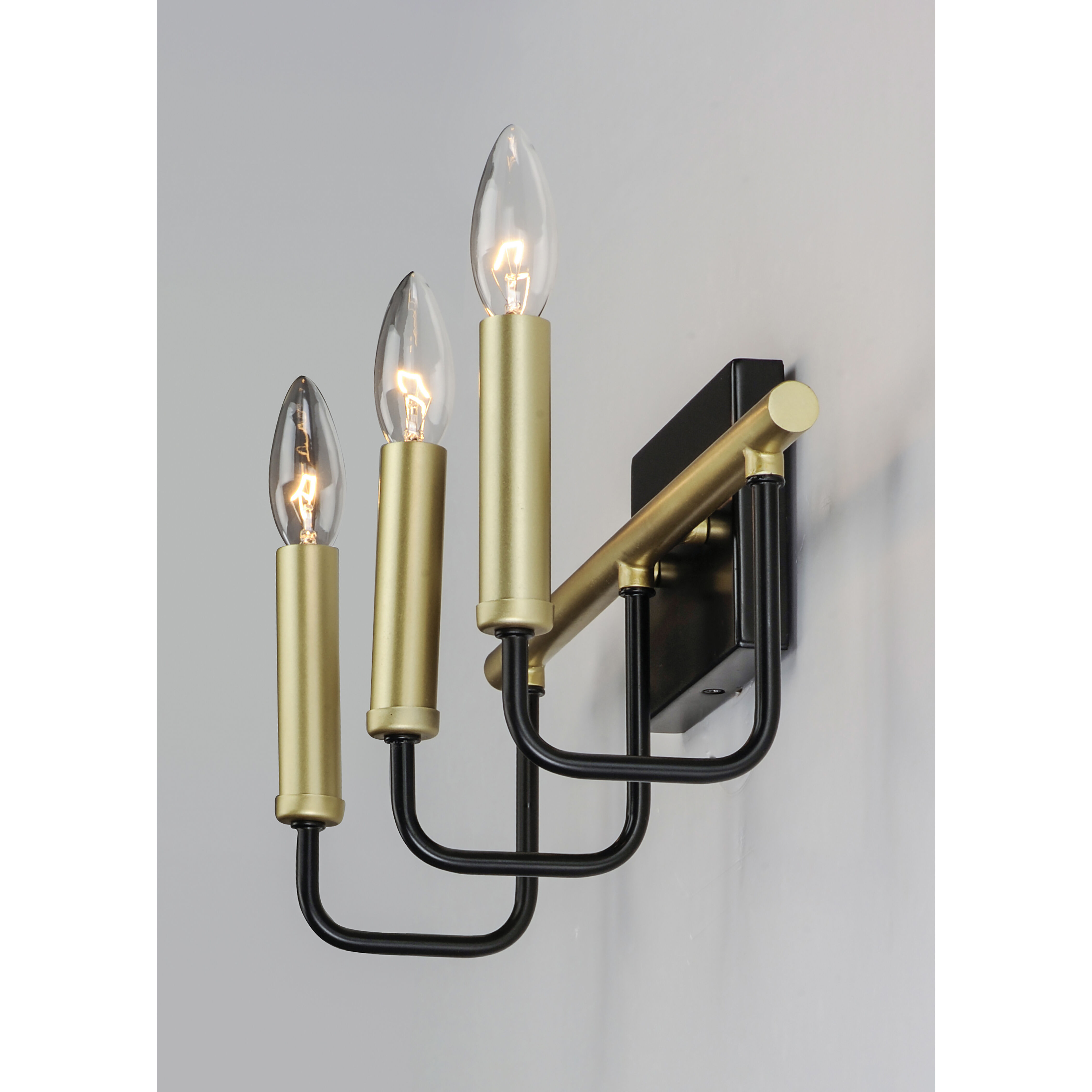 Sullivan 3 Light 16.25 inch Black/Gold Bath Vanity Wall Light