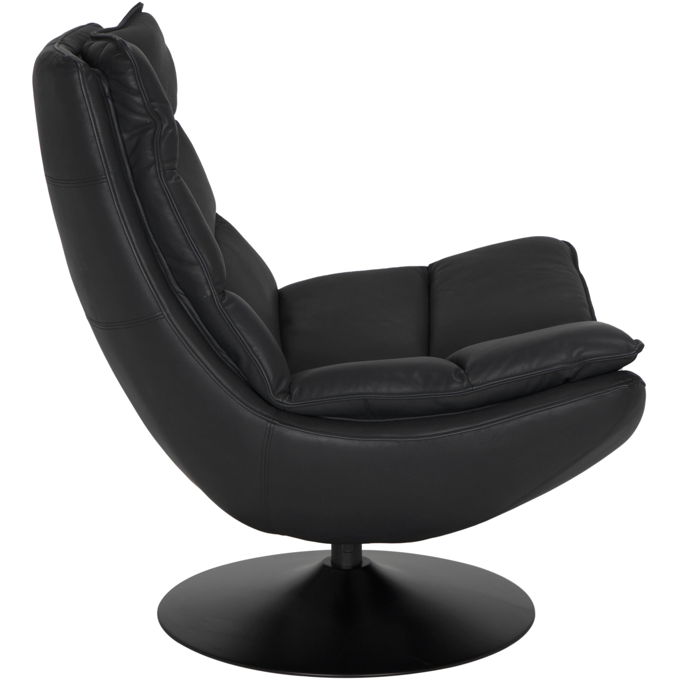 Dante Santosa Matte Black and Black Powder Coat Swivel Chair