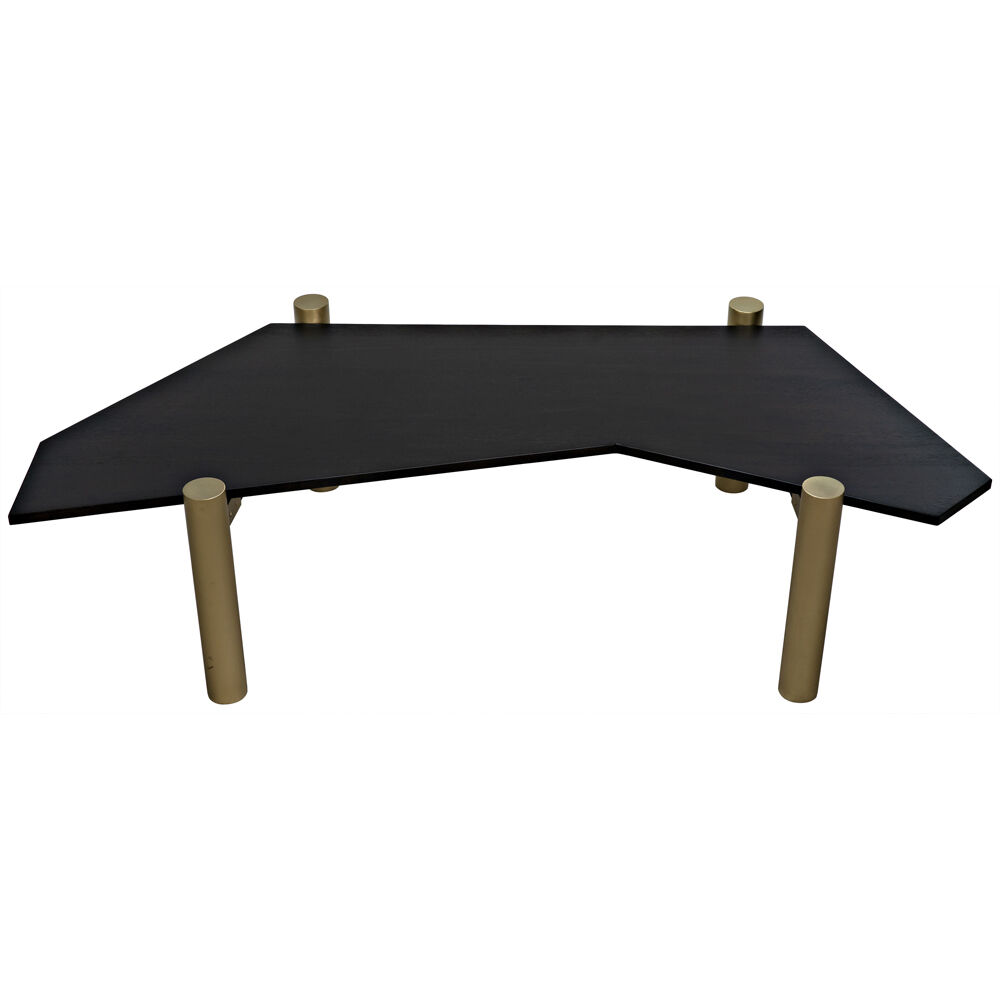 Tabu 70 X 33 inch Ebony Walnut and Antique Brass Coffee Table