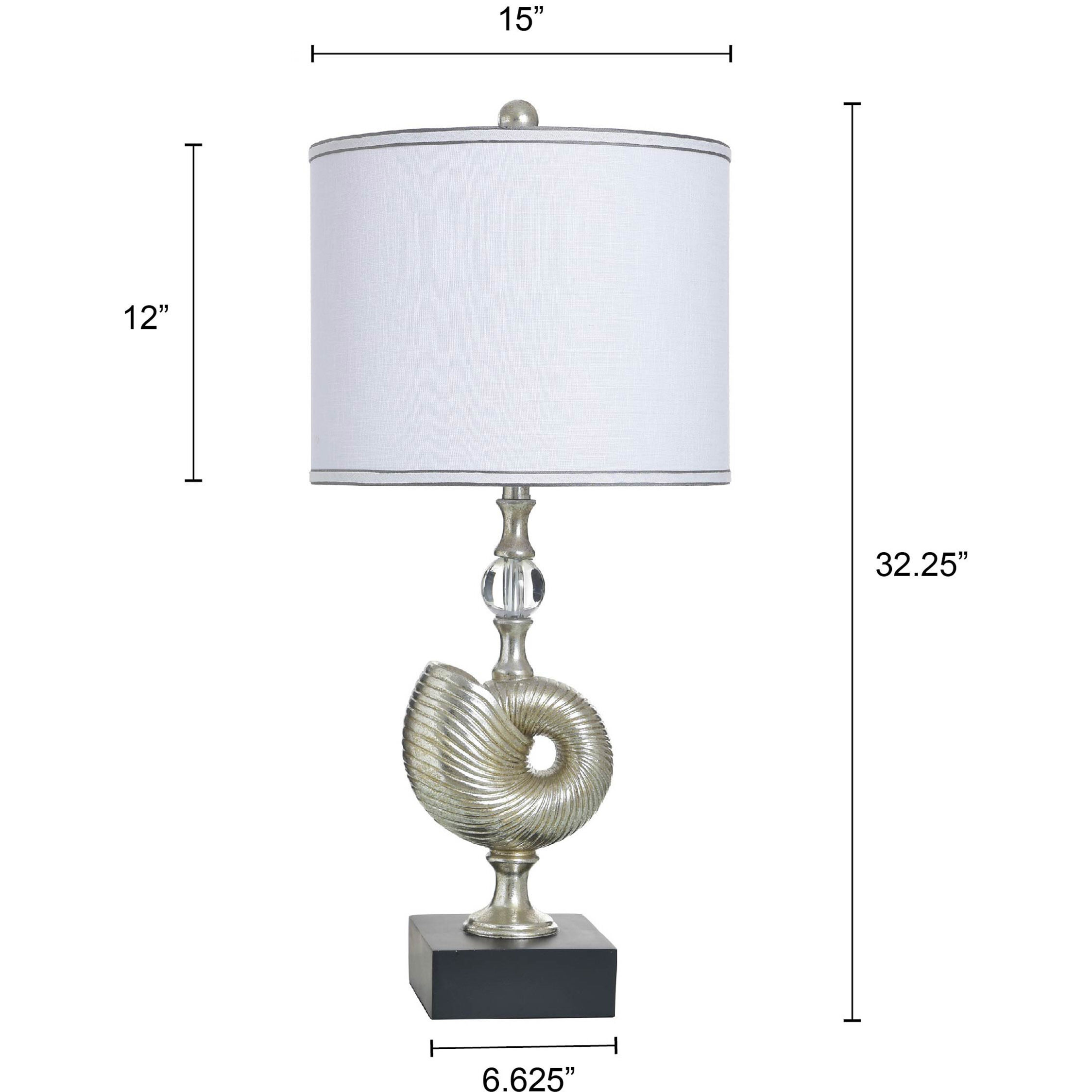 Poly 32.25 inch 100 watt Samobor Silver Table Lamp Portable Light