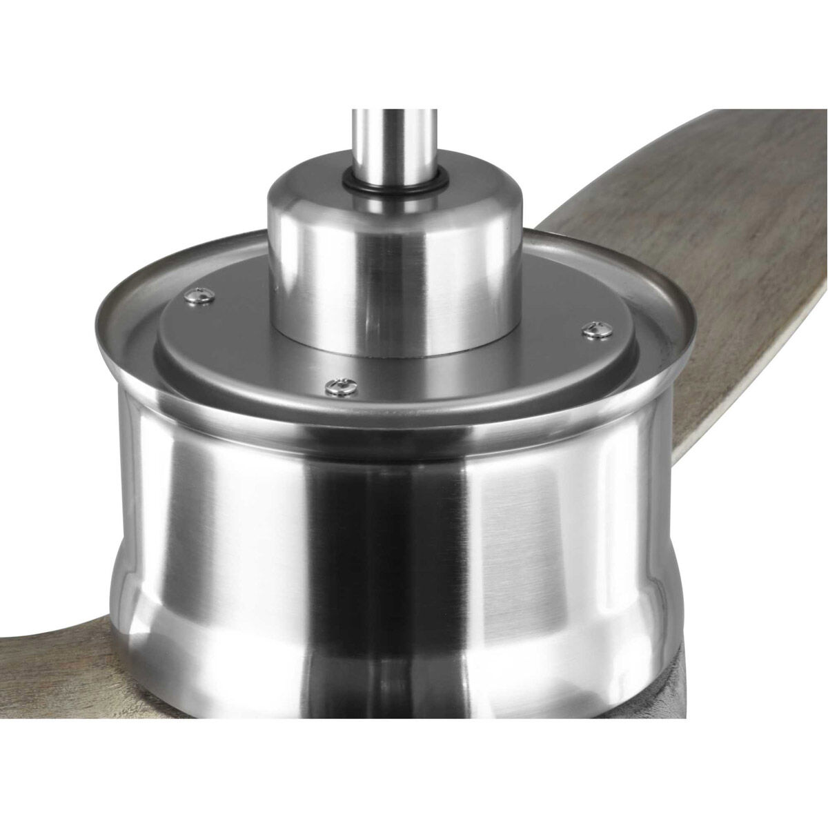 Farris 60 inch Brushed Nickel with Grey Weathered Wood Blades Ceiling Fan, Progress LED