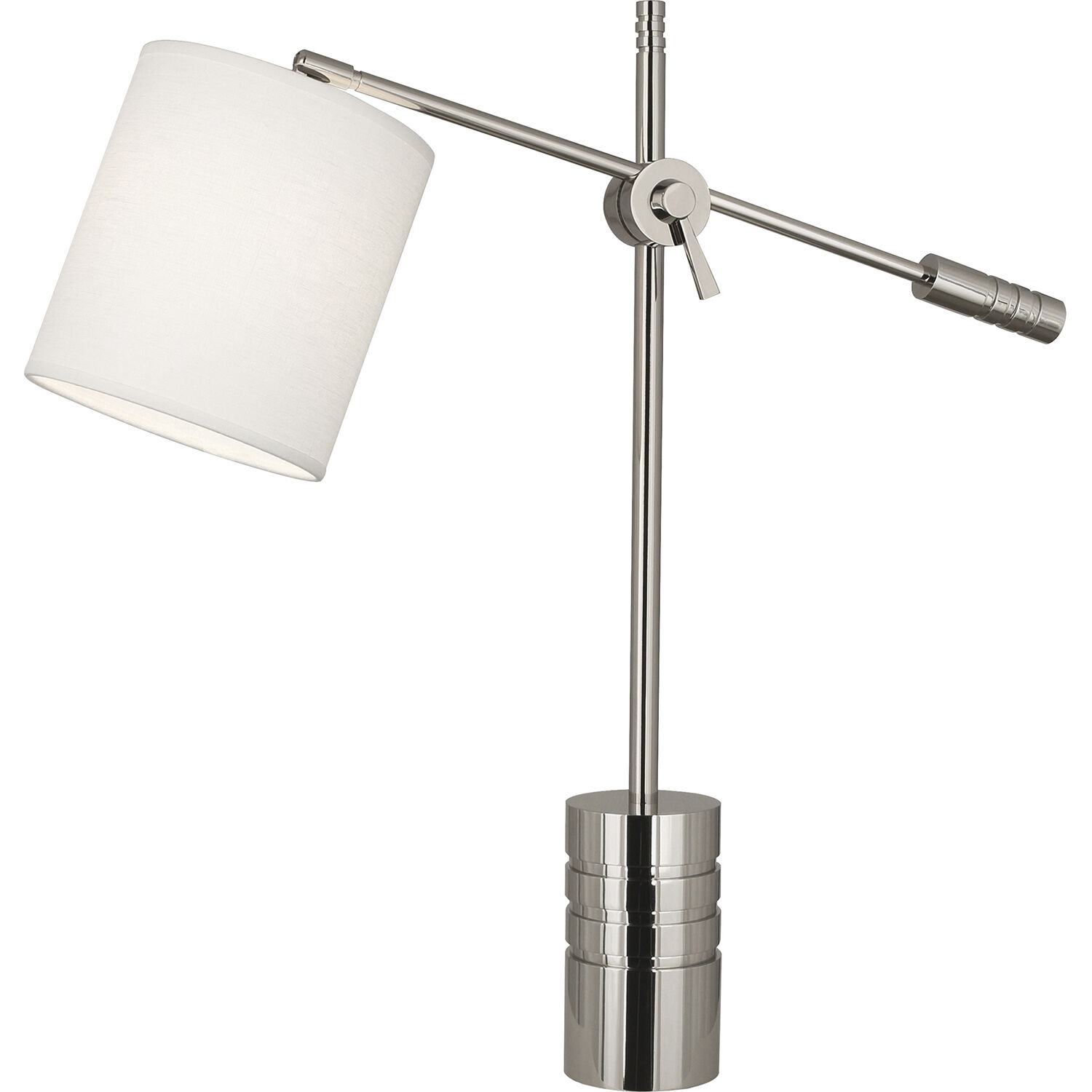 Campbell 27 inch 100.00 watt Polished Nickel Table Lamp Portable Light in Oyster Linen