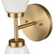 Houghton 2 Light 7.5 inch Brushed Gold Vanity Light Wall Light