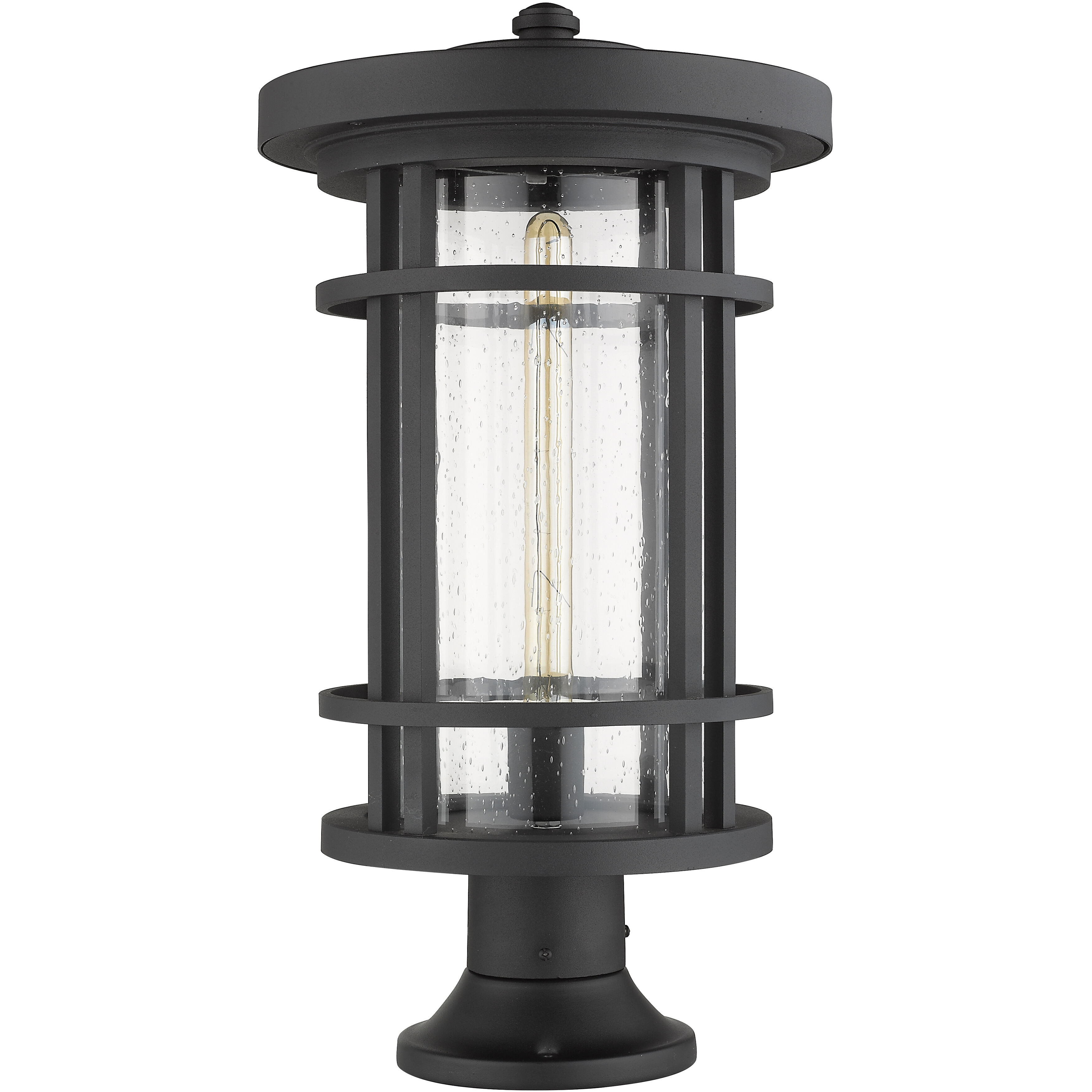 Jordan 1 Light 22.25 inch Black Outdoor Pier Mounted Fixture