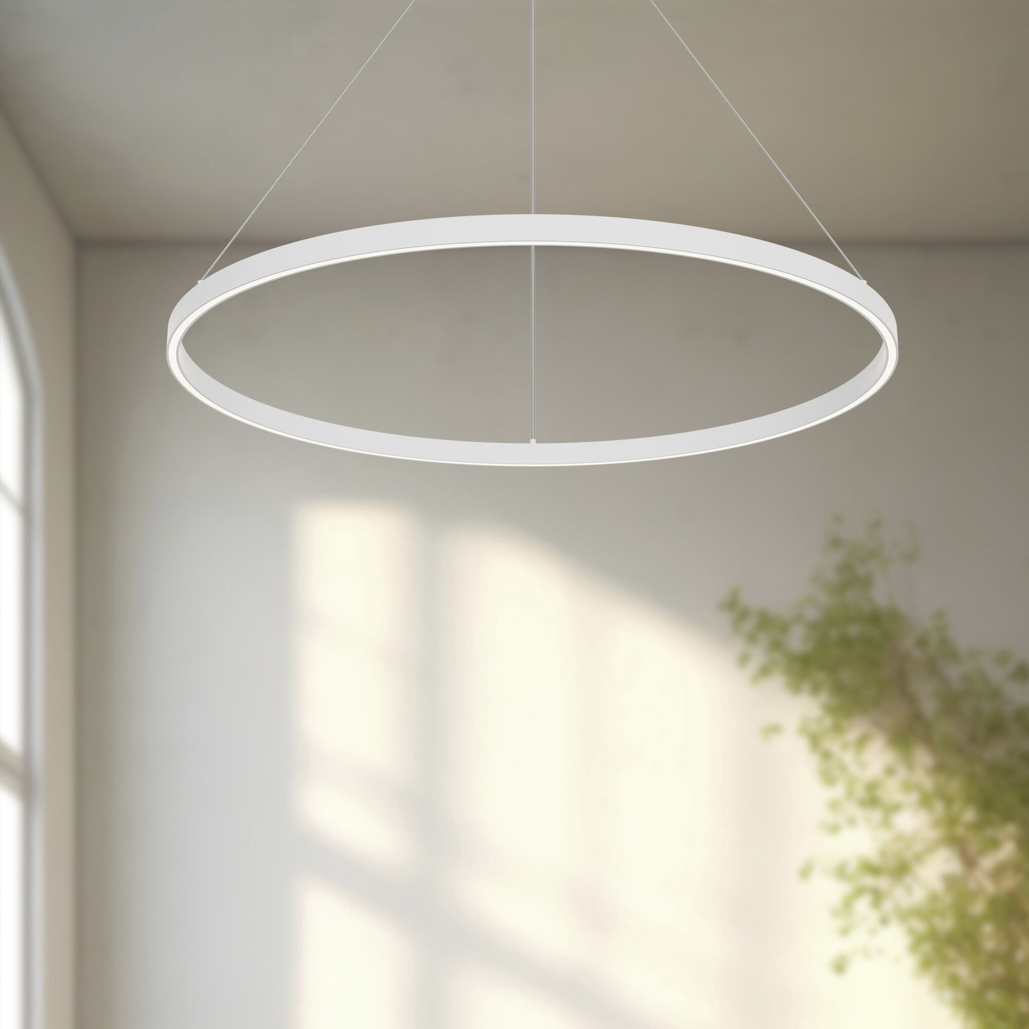 Cerchio LED 35.38 inch White Pendant Ceiling Light