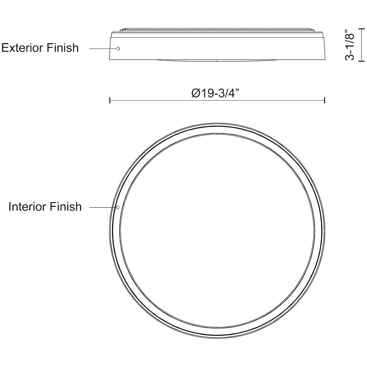 Essex LED 19.75 inch Black/Walnut Flush Mount Ceiling Light in Black and Walnut