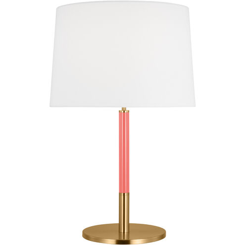 kate spade new york Monroe 27.13 inch 9.00 watt Burnished Brass with Coral Table Lamp Portable Light in Burnished Brass / Coral