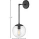 Warby 1 Light 8 inch Black Indoor Wall Sconce Wall Light in Clear