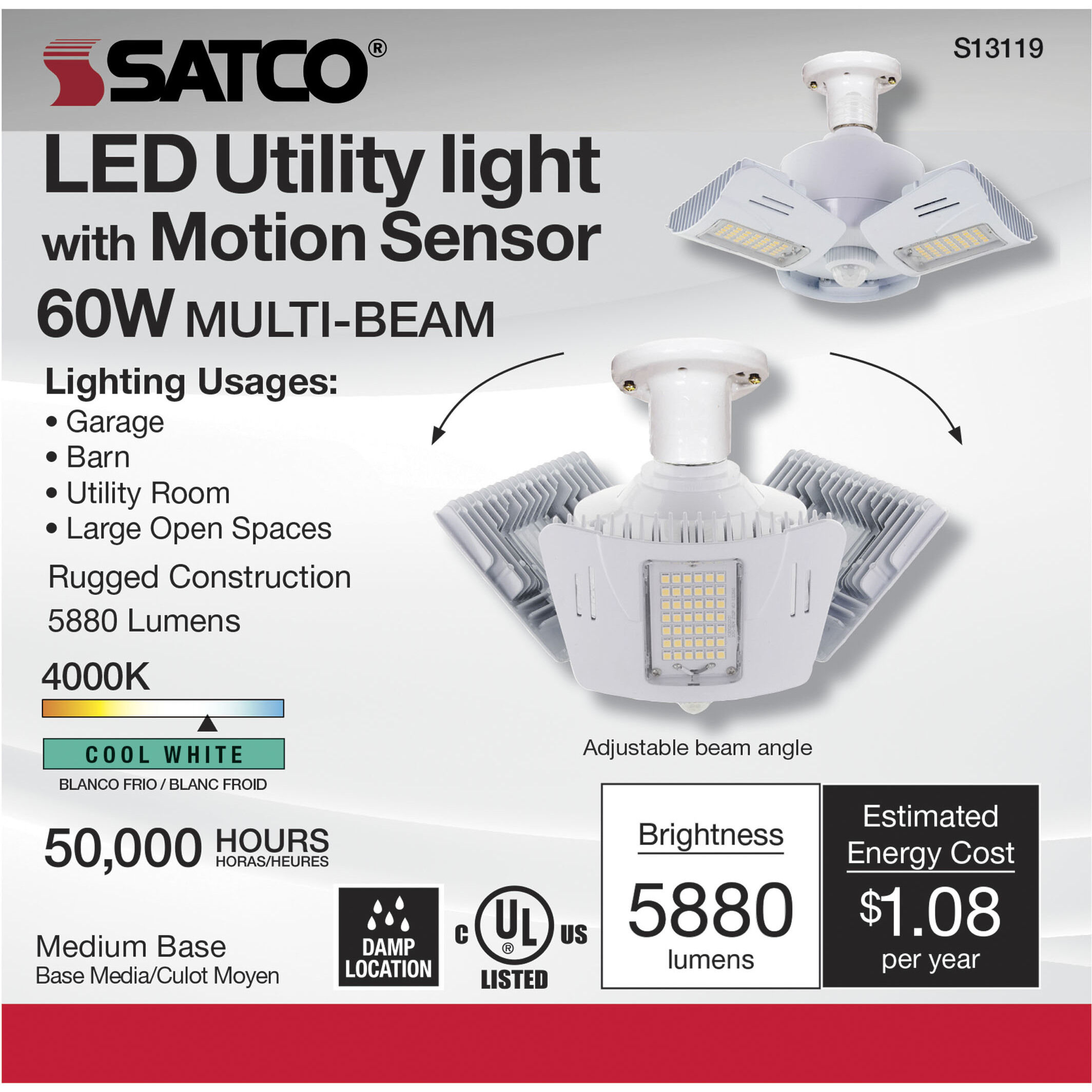 Lumos LED ED28 60.00 watt 4000K Light Bulb