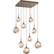 Gem LED 30.1 inch Flat Bronze Chandelier Ceiling Light in 2700K LED, Square Multi-Port
