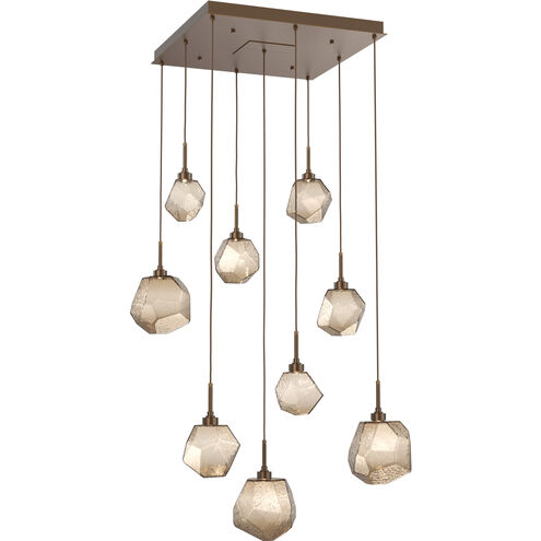 Gem LED 30.1 inch Flat Bronze Chandelier Ceiling Light in 2700K LED, Square Multi-Port