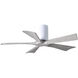 Atlas Irene-5H 42 inch Gloss White with Barn Wood Tone Blades Flush Mount Paddle Fan, Flush Mounted
