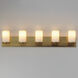 Lateral 5 Light 36 inch Satin Brass Bath Vanity Wall Light in Satin White