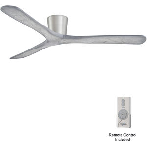 Avtur 60 inch Brushed Steel with Smoked Weather Grey Blades Flush Mount Ceiling Fan