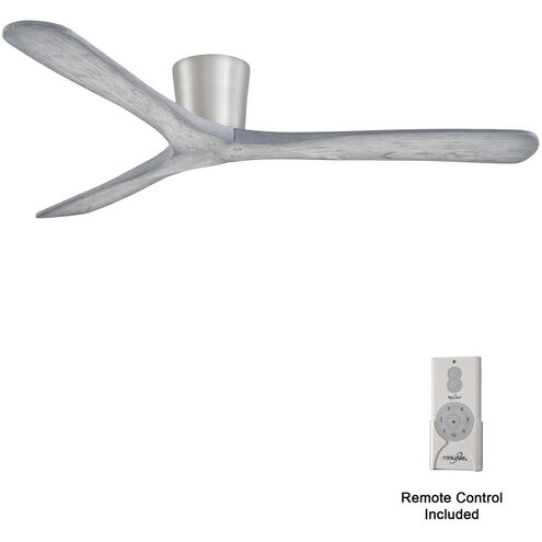 Avtur 60 inch Brushed Steel with Smoked Weather Grey Blades Flush Mount Ceiling Fan
