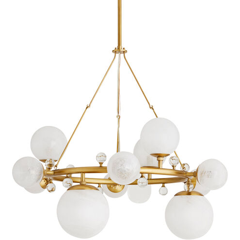 Troon 12 Light 36 inch Antique Brass Chandelier Ceiling Light