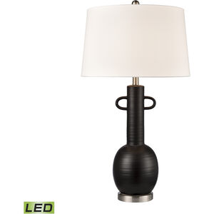 Arlo 32 inch 9.00 watt Matte Black with Satin Nickel Table Lamp Portable Light