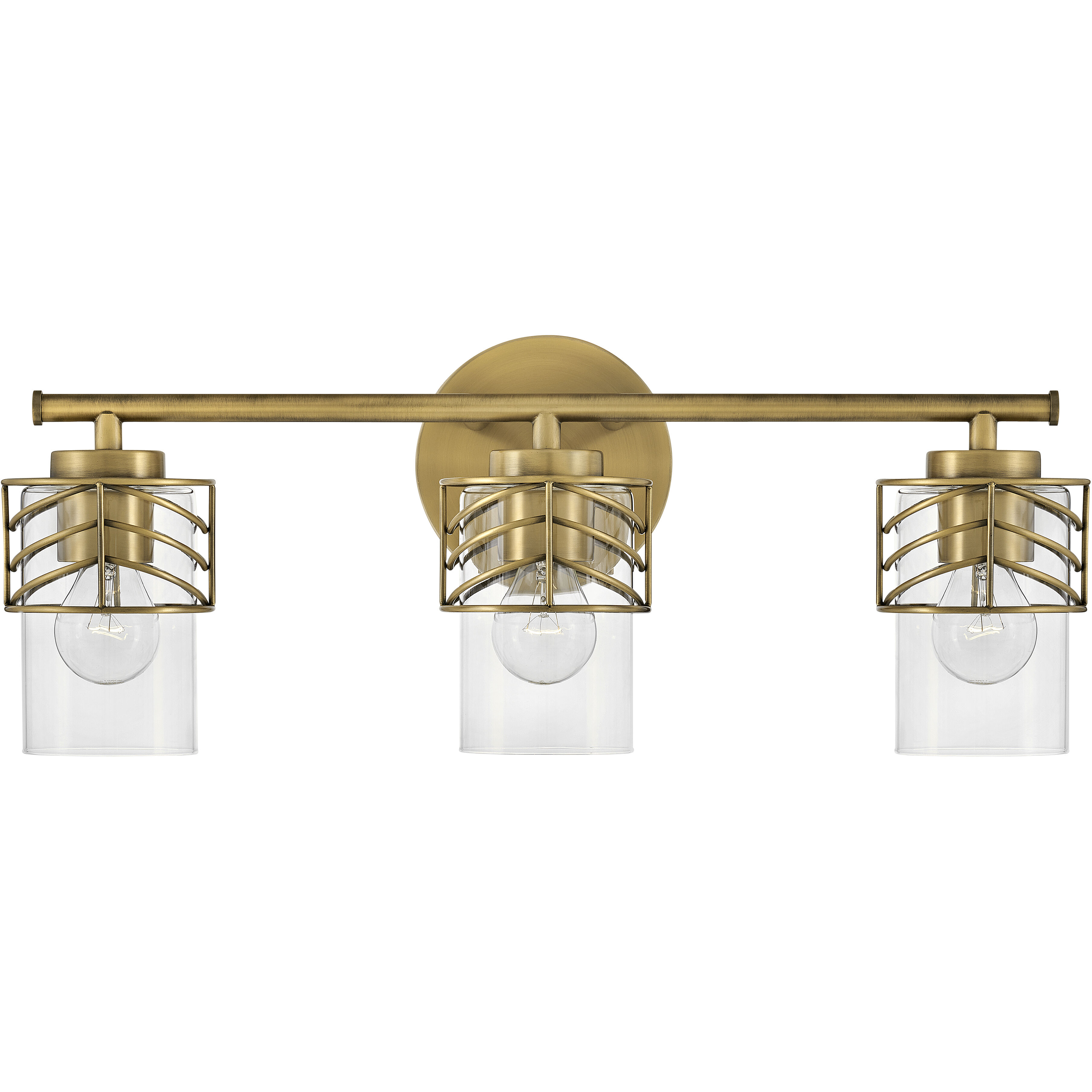 Della 3 Light 24 inch Lacquered Brass Vanity Light Wall Light