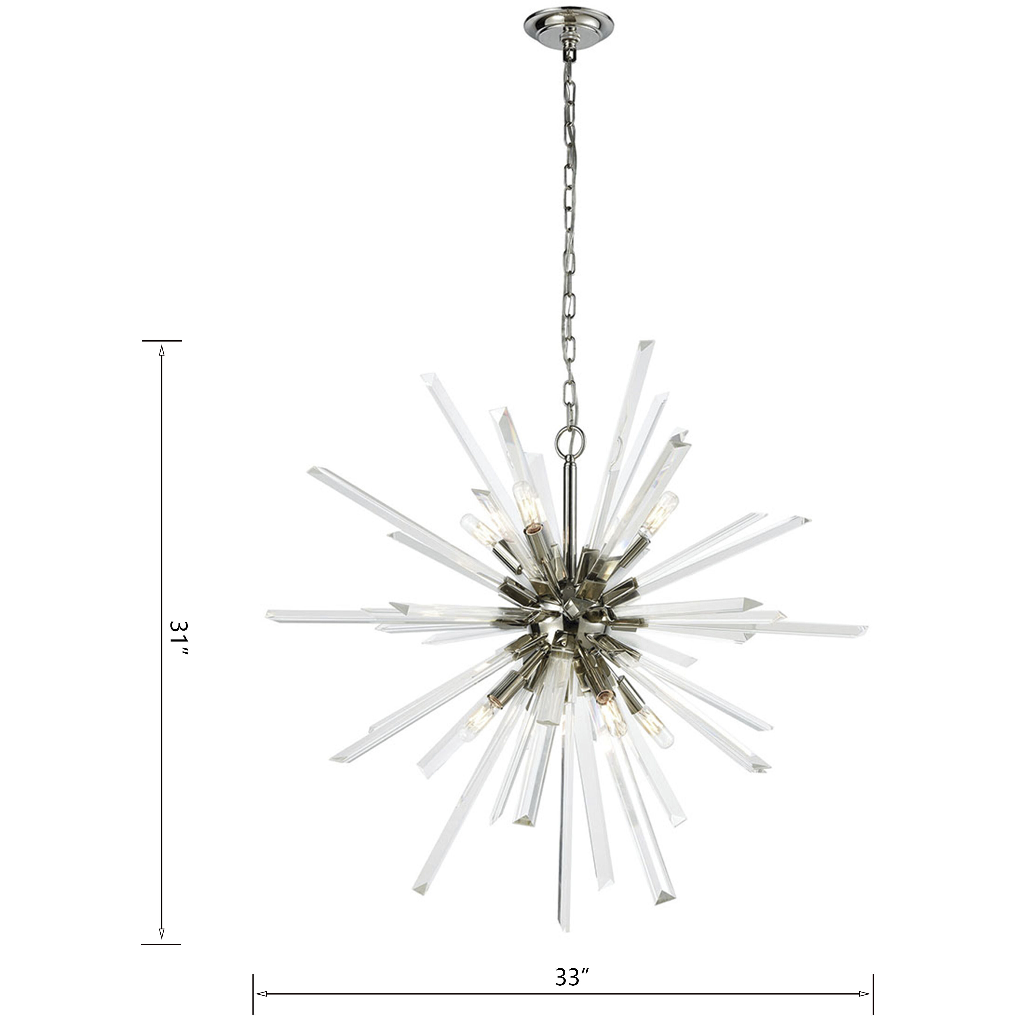 Ice Geist 8 Light 33 inch Polished Nickel with Clear Chandelier Ceiling Light