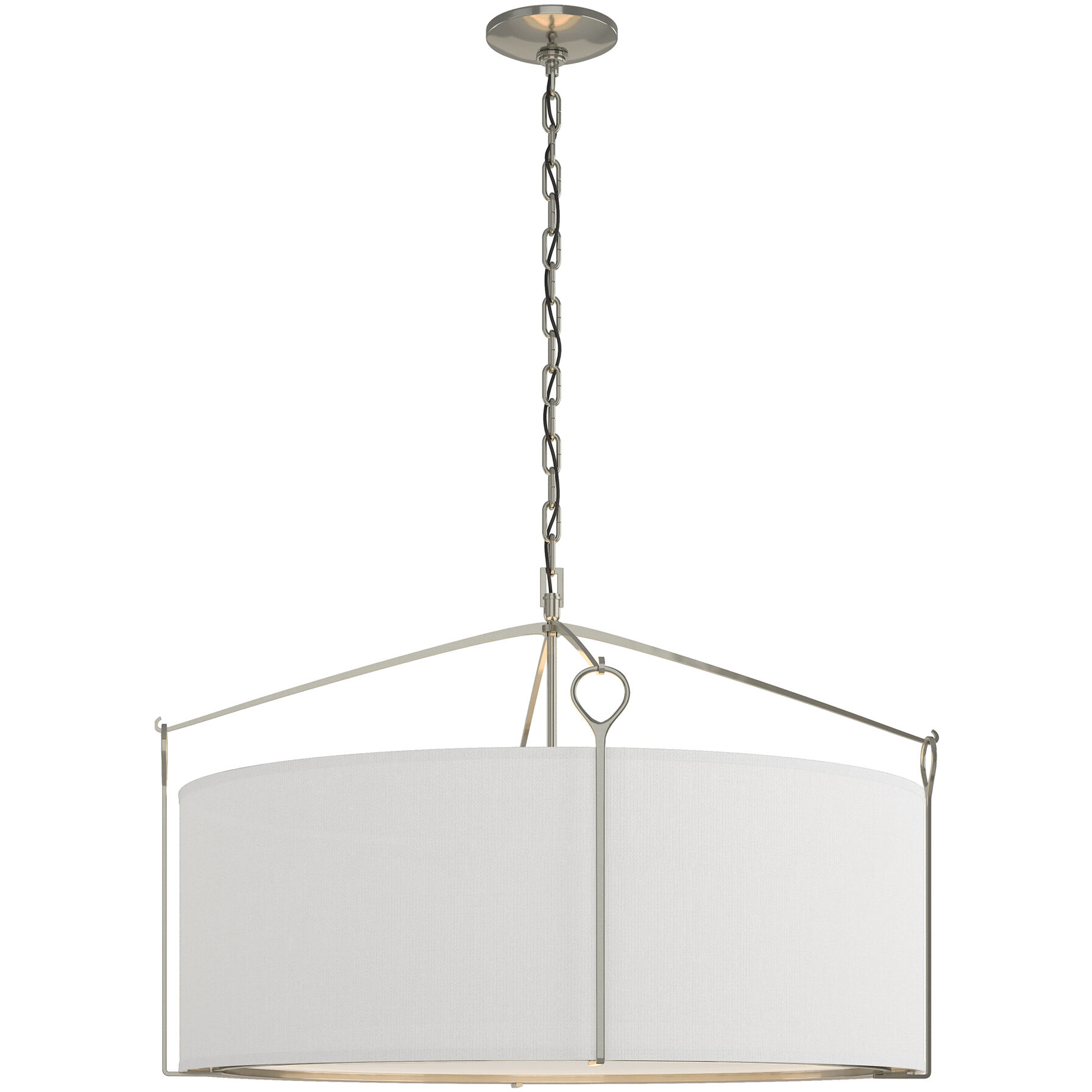 Bow 4 Light 30 inch Sterling Pendant Ceiling Light in Natural Anna, Large