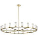 Revolve 21 Light 60.38 inch Clear Glass and Natural Brass Chandelier Ceiling Light