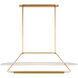 Kelly Wearstler Teline LED 54 inch Antique-Burnished Brass and Matte White Oval Linear Pendant Ceiling Light