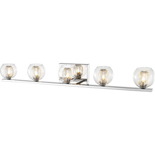 Auge 5 Light 40.55 inch Chrome Vanity Wall Light in G9