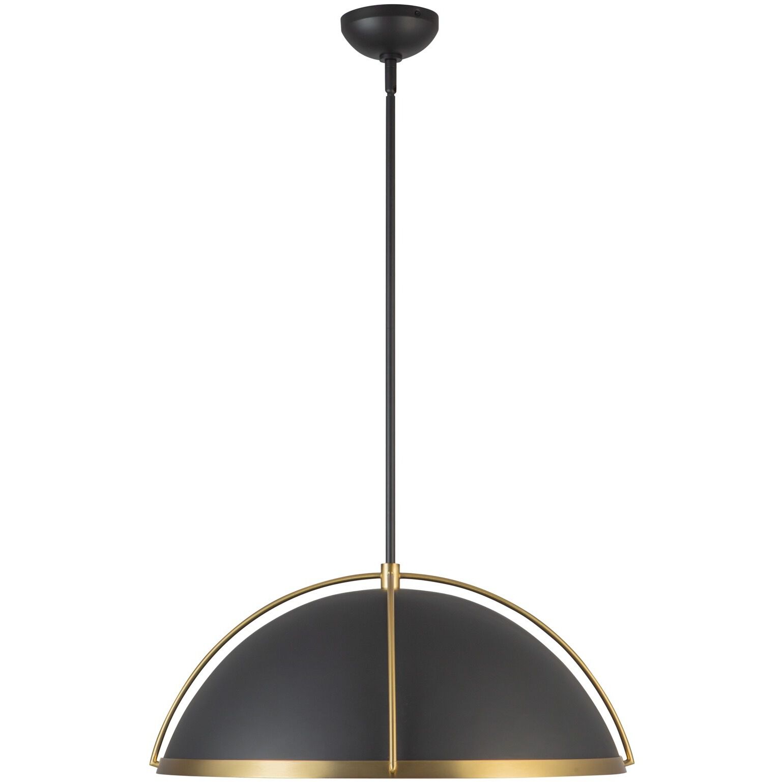 Dahlia 1 Light 17.62 inch Black and Brushed Brass Pendant Ceiling Light