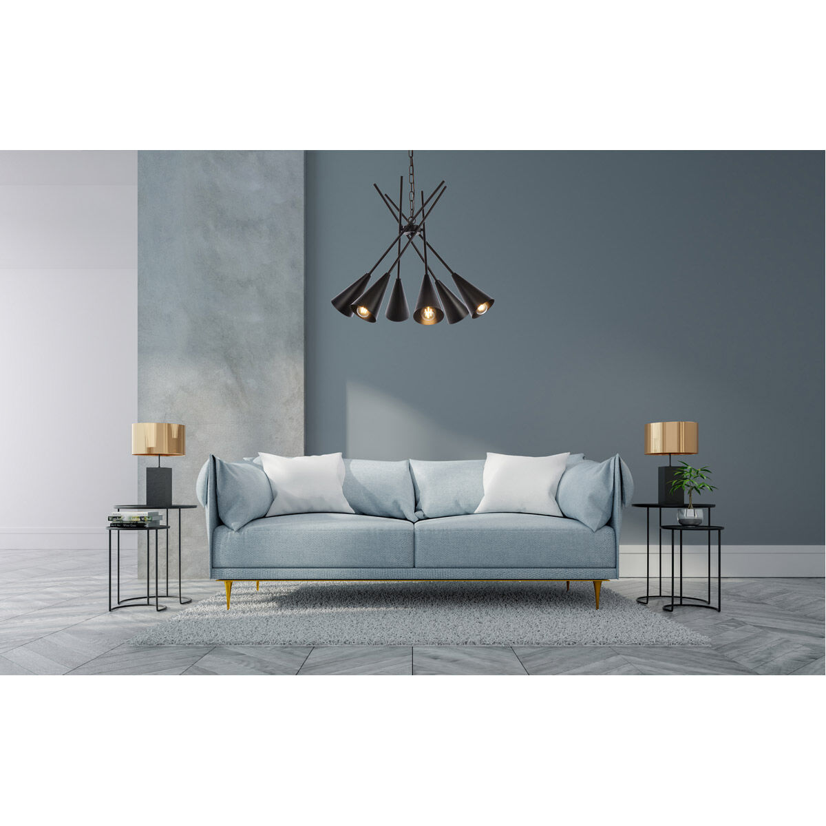 Casen 6 Light 32 inch Black Pendant Ceiling Light