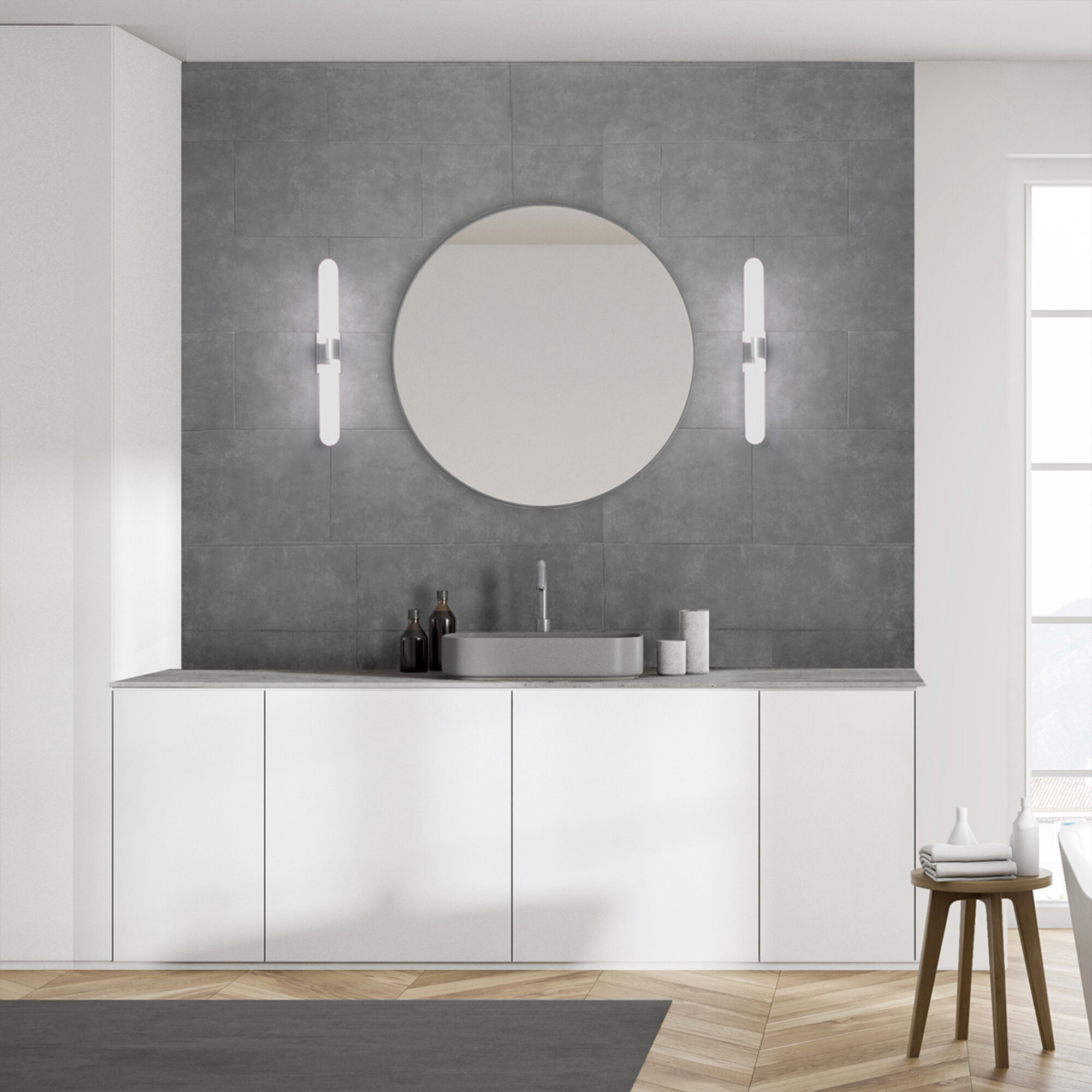 Fallon LED 22.5 inch Brushed Nickel Bath Vanity & Wall Light, dweLED