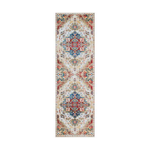 Hannibal 94 X 30 inch Navy/White/Khaki/Camel/Burnt Orange/Dark Red/Olive Rugs, Runner