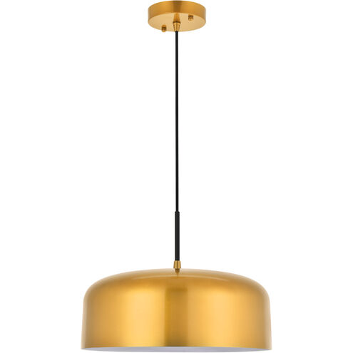 Etude 1 Light 13.8 inch Satin Gold Pendant Ceiling Light