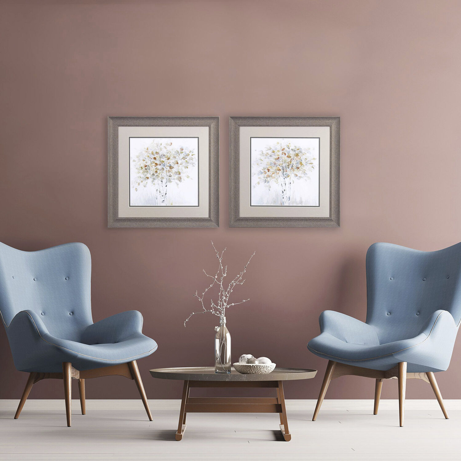 Landscapes Brown and Blue and Gray and Neutral Framed Art, Propac