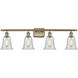 Ballston Hanover LED 36 inch Antique Brass Bath Vanity Light Wall Light in Fishnet Glass, Ballston